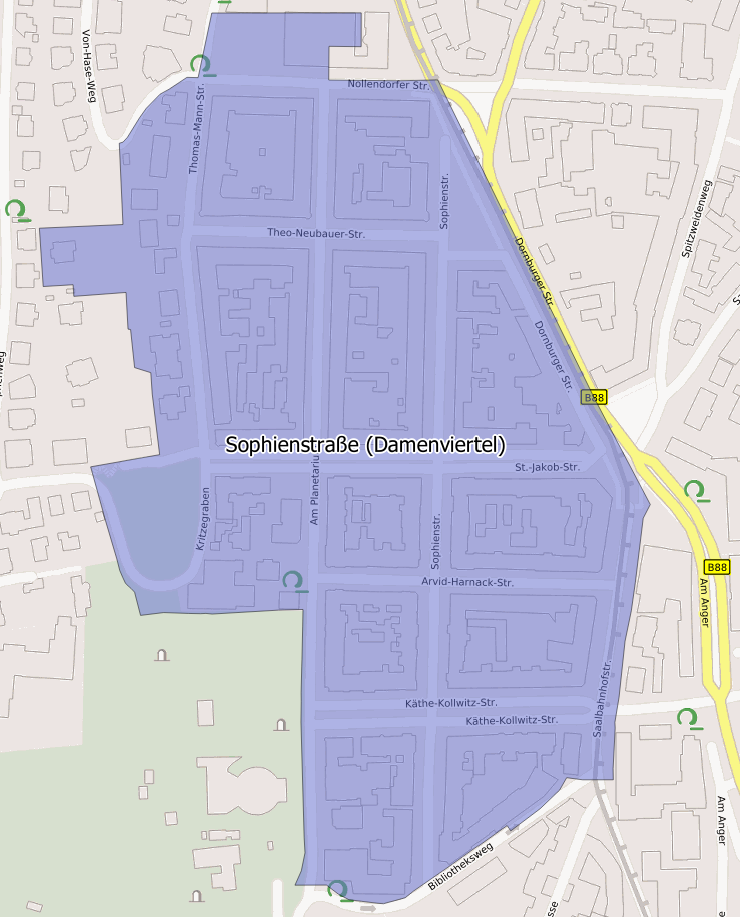 Karte des Sanierungsgebietes Sophienstraße