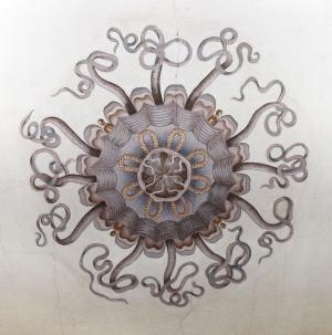 historisches Deckenornament "Meduse" im Arbeitszimmer der Villa Medusa (Ernst-Haeckel-Haus)