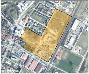 Lageplan mit Geltungsbereich des Bebauungsplanes