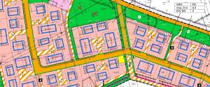 Auszug aus der Planzeichnung des Vorentwurfs des Bebauungsplans B-Mr 10 "Wohngebiet Am Golfplatz Münchenroda"