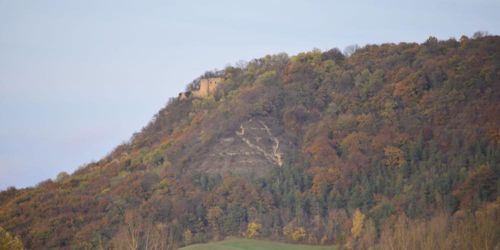 Südseite des Gleisbergs mit Kunitzburg bei Jena