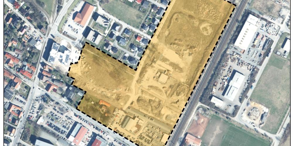 Lageplan mit Geltungsbereich des Bebauungsplanes