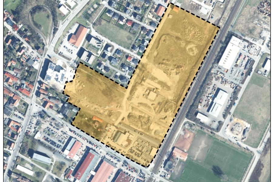 Lageplan mit Geltungsbereich des Bebauungsplanes